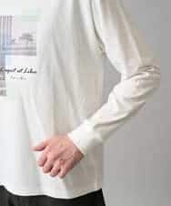 KHKED11049 a.v.v MEN(アー・ヴェ・ヴェ) フォトプリントワイドシルエットカットソー ライトグレー