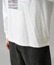 KHKED11049 a.v.v MEN(アー・ヴェ・ヴェ) フォトプリントワイドシルエットカットソー ライトグレー