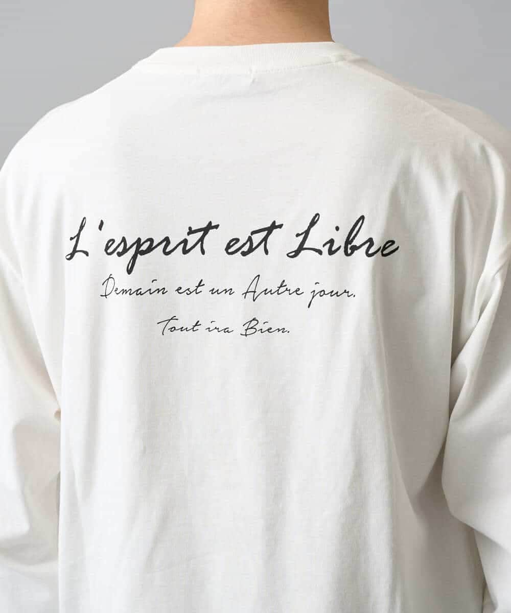 KHKED11049 a.v.v MEN(アー・ヴェ・ヴェ) フォトプリントワイドシルエットカットソー ライトグレー