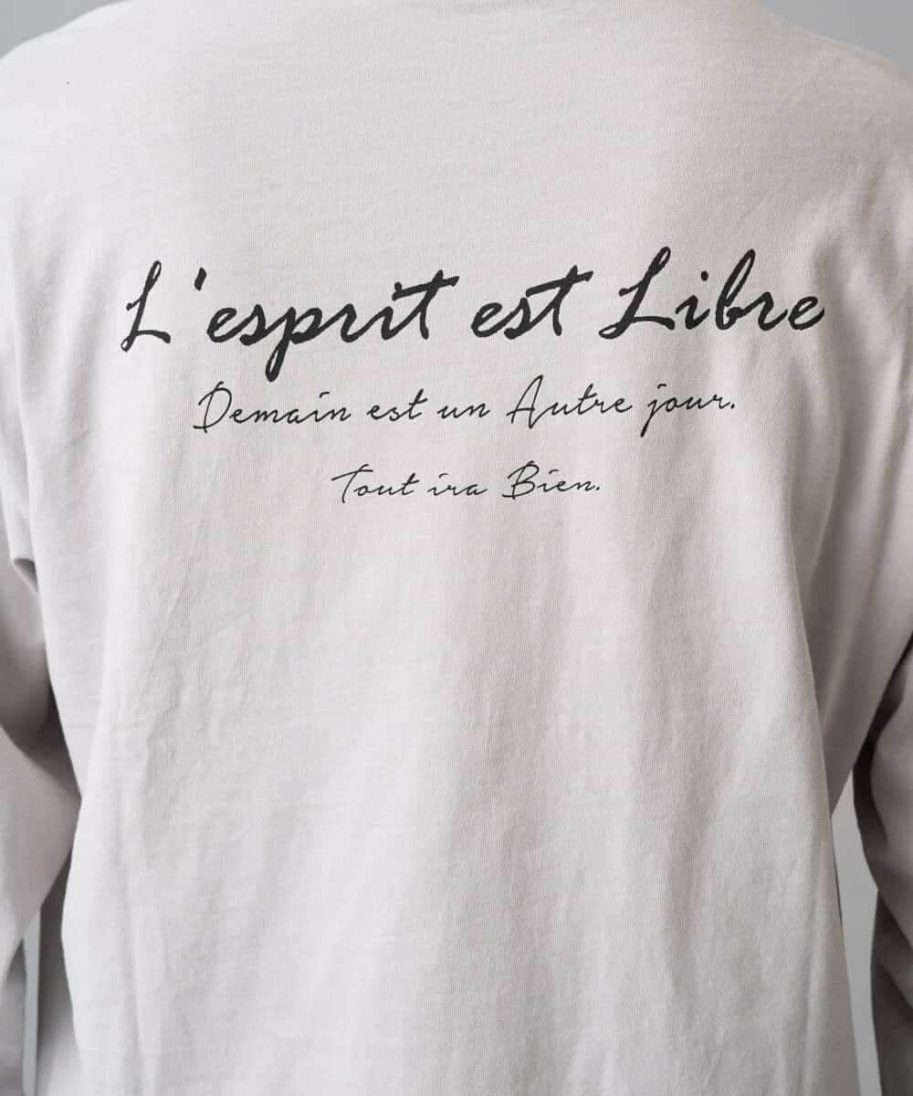 KHKED11049 a.v.v MEN(アー・ヴェ・ヴェ) フォトプリントワイドシルエットカットソー ライトグレー