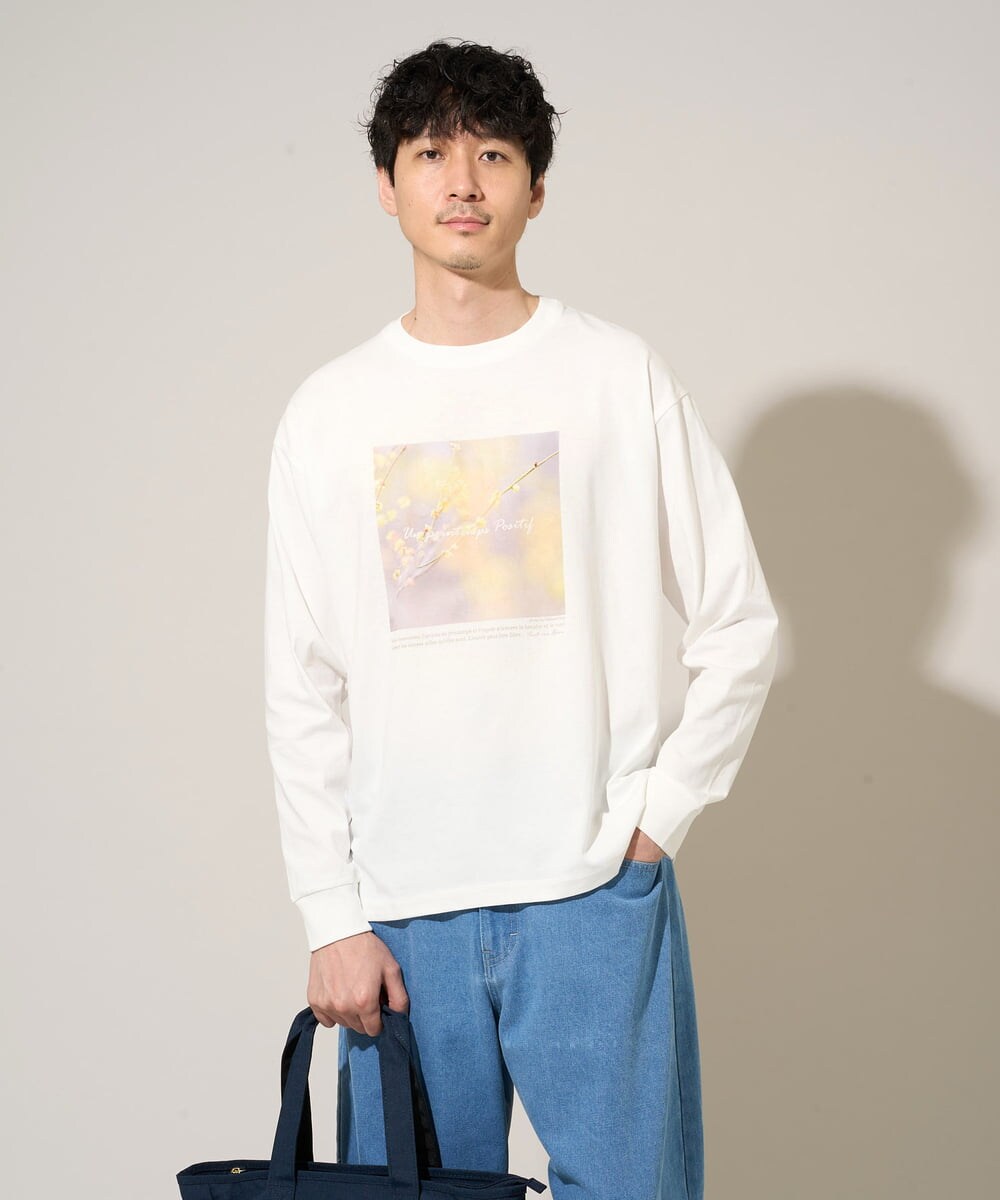 KHKED12049 a.v.v MEN(アー・ヴェ・ヴェ) フォトグラファーコラボ ワイドシルエットカットソー ホワイト