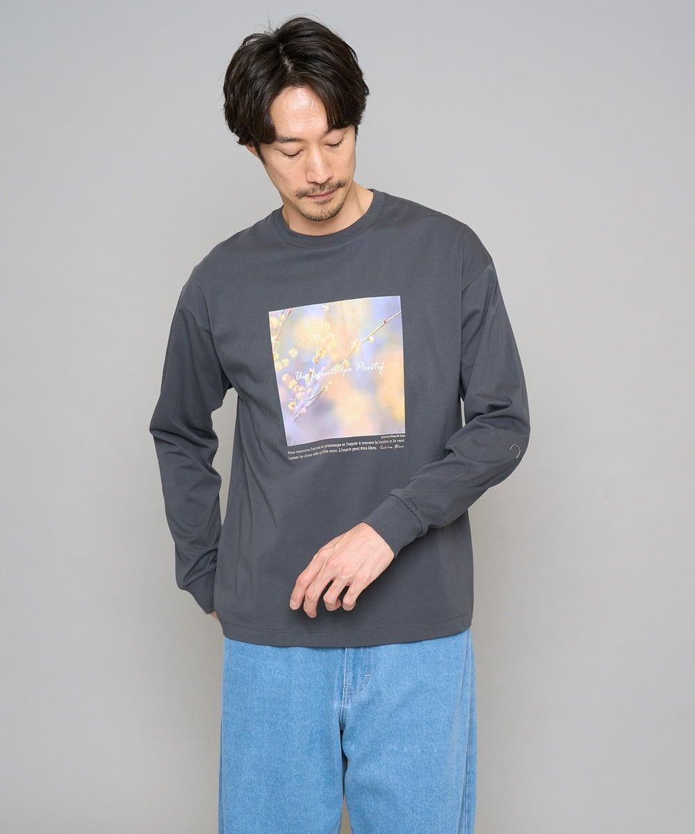 KHKED12049 a.v.v MEN(アー・ヴェ・ヴェ) フォトグラファーコラボ ワイドシルエットカットソー ダークグレー