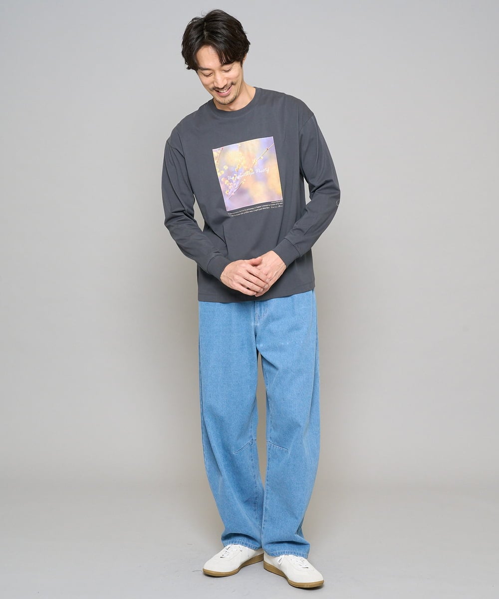 KHKED12049 a.v.v MEN(アー・ヴェ・ヴェ) フォトグラファーコラボ ワイドシルエットカットソー ダークグレー