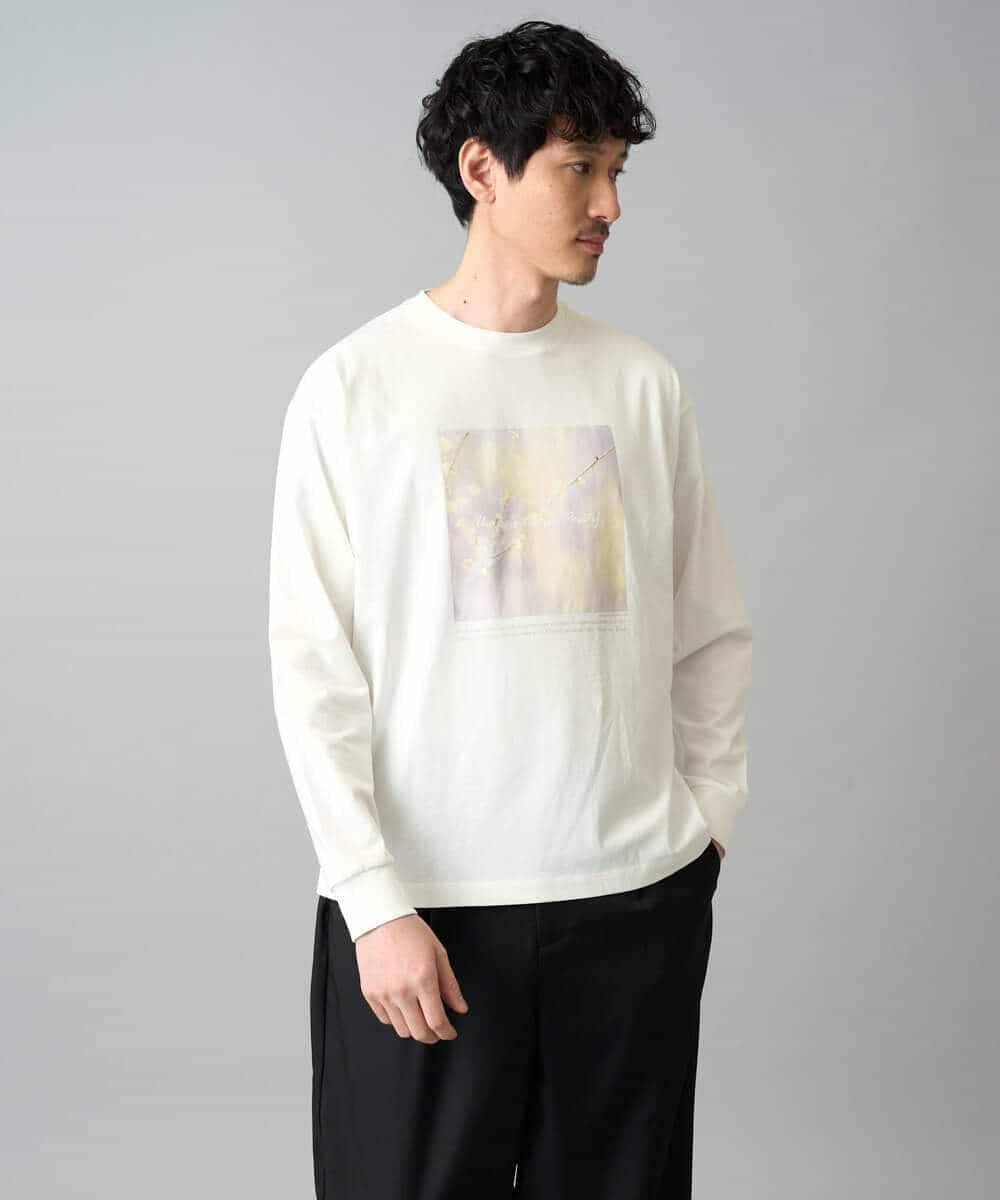 KHKED12049 a.v.v MEN(アー・ヴェ・ヴェ) フォトグラファーコラボ ワイドシルエットカットソー ホワイト