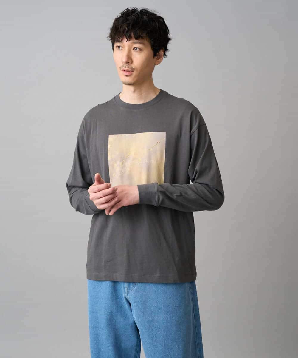 KHKED12049 a.v.v MEN(アー・ヴェ・ヴェ) フォトグラファーコラボ ワイドシルエットカットソー ダークグレー