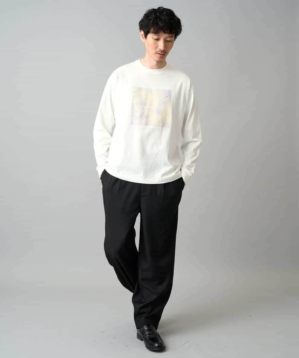 KHKED12049 a.v.v MEN(アー・ヴェ・ヴェ) フォトグラファーコラボ ワイドシルエットカットソー ダークグレー