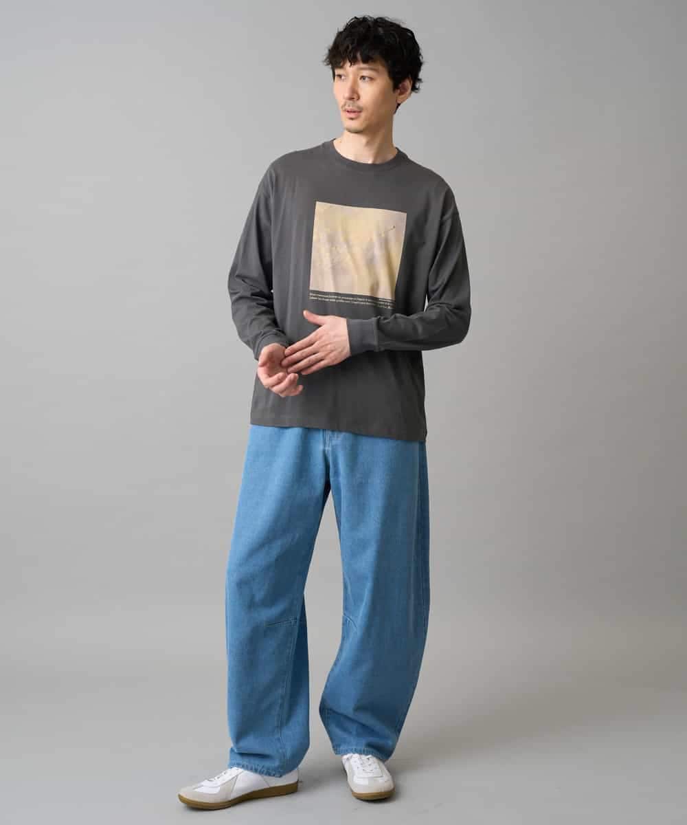 KHKED12049 a.v.v MEN(アー・ヴェ・ヴェ) フォトグラファーコラボ ワイドシルエットカットソー ダークグレー