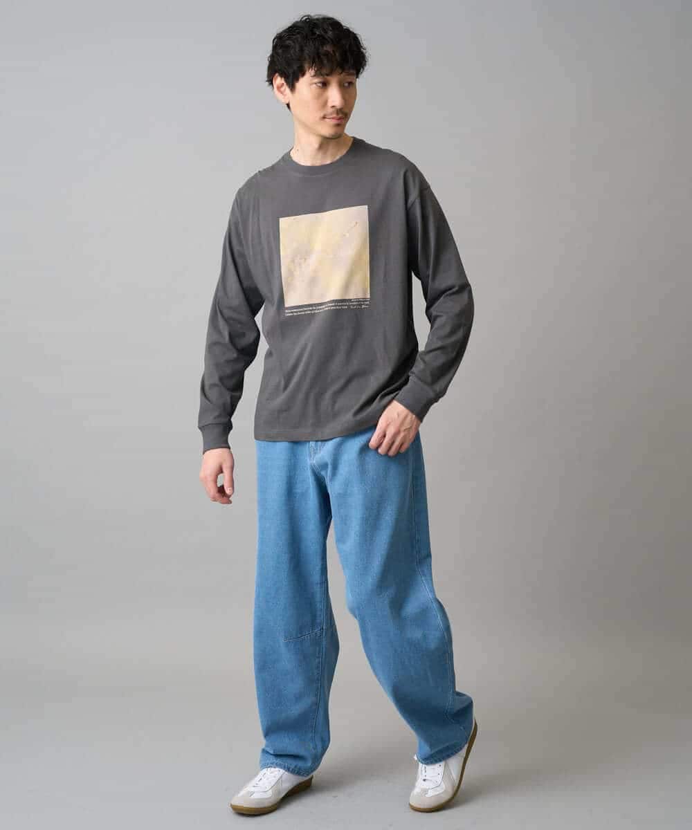 KHKED12049 a.v.v MEN(アー・ヴェ・ヴェ) フォトグラファーコラボ ワイドシルエットカットソー ダークグレー