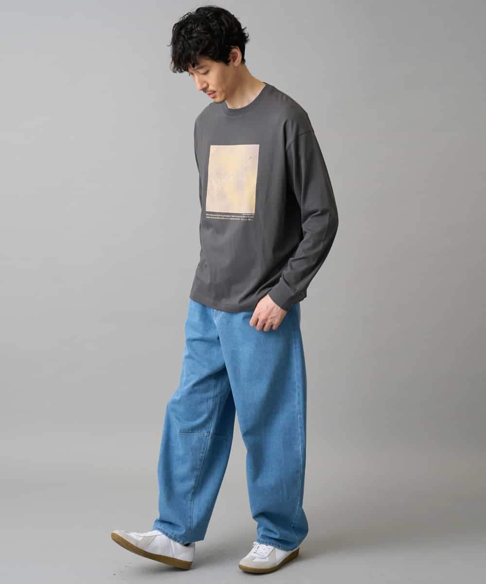 KHKED12049 a.v.v MEN(アー・ヴェ・ヴェ) フォトグラファーコラボ ワイドシルエットカットソー ダークグレー