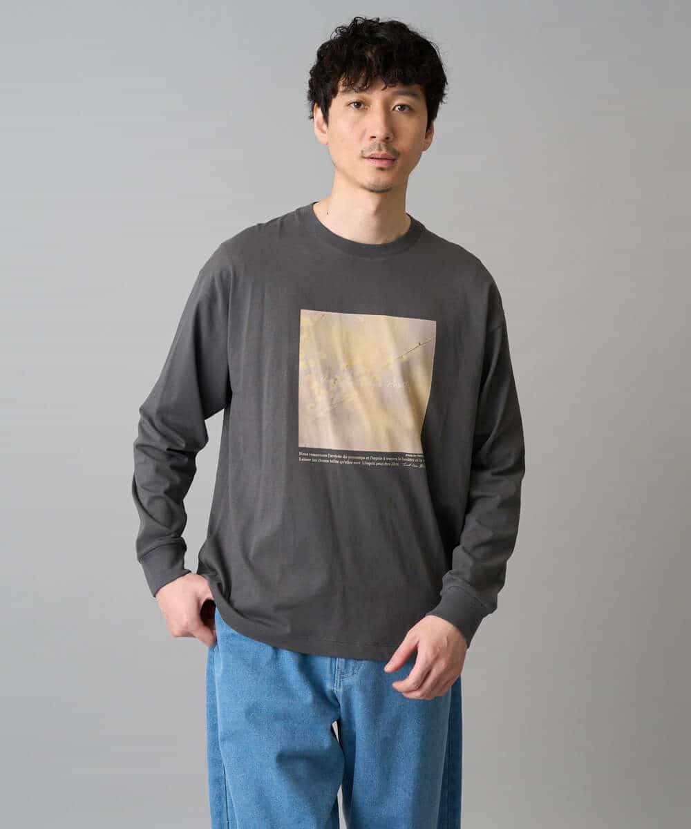 KHKED12049 a.v.v MEN(アー・ヴェ・ヴェ) フォトグラファーコラボ ワイドシルエットカットソー ダークグレー