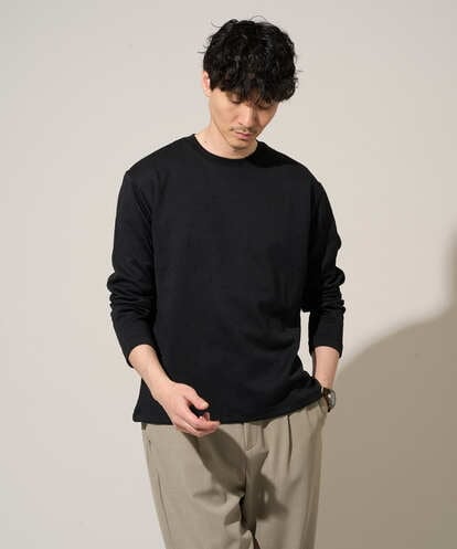 KHKED21049 a.v.v MEN 【イージーケア/洗濯機で洗える/毛玉になりにくい】キカジャガードクルーネックプルオーバー