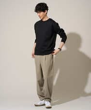 KHKED21049 a.v.v MEN(アー・ヴェ・ヴェ) 【イージーケア/洗濯機で洗える/毛玉になりにくい】キカジャガードクルーネックプルオーバー ブラック