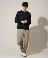 KHKED21049 a.v.v MEN(アー・ヴェ・ヴェ) 【イージーケア/洗濯機で洗える/毛玉になりにくい】キカジャガードクルーネックプルオーバー ブラック