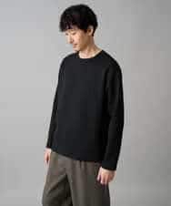 KHKED21049 a.v.v MEN(アー・ヴェ・ヴェ) 【イージーケア/洗濯機で洗える/毛玉になりにくい】キカジャガードクルーネックプルオーバー ブラック