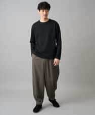 KHKED21049 a.v.v MEN(アー・ヴェ・ヴェ) 【イージーケア/洗濯機で洗える/毛玉になりにくい】キカジャガードクルーネックプルオーバー ブラック