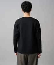 KHKED21049 a.v.v MEN(アー・ヴェ・ヴェ) 【イージーケア/洗濯機で洗える/毛玉になりにくい】キカジャガードクルーネックプルオーバー ブラック