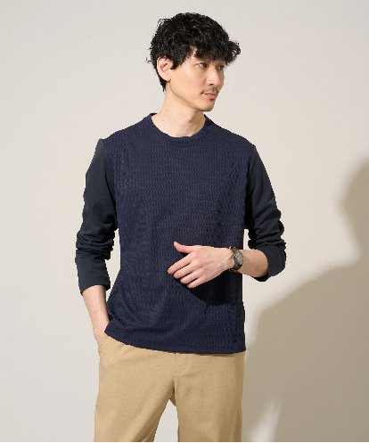 KHKED72049 a.v.v MEN 【スマート/イージーケア/洗濯機で洗える/毛玉になりにくい】オーバルジャガード