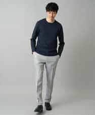 KHKED72049 a.v.v MEN(アー・ヴェ・ヴェ) 【スマート/イージーケア/洗濯機で洗える/毛玉になりにくい】オーバルジャガード ホワイト