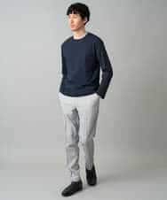 KHKED72049 a.v.v MEN(アー・ヴェ・ヴェ) 【スマート/イージーケア/洗濯機で洗える/毛玉になりにくい】オーバルジャガード ホワイト