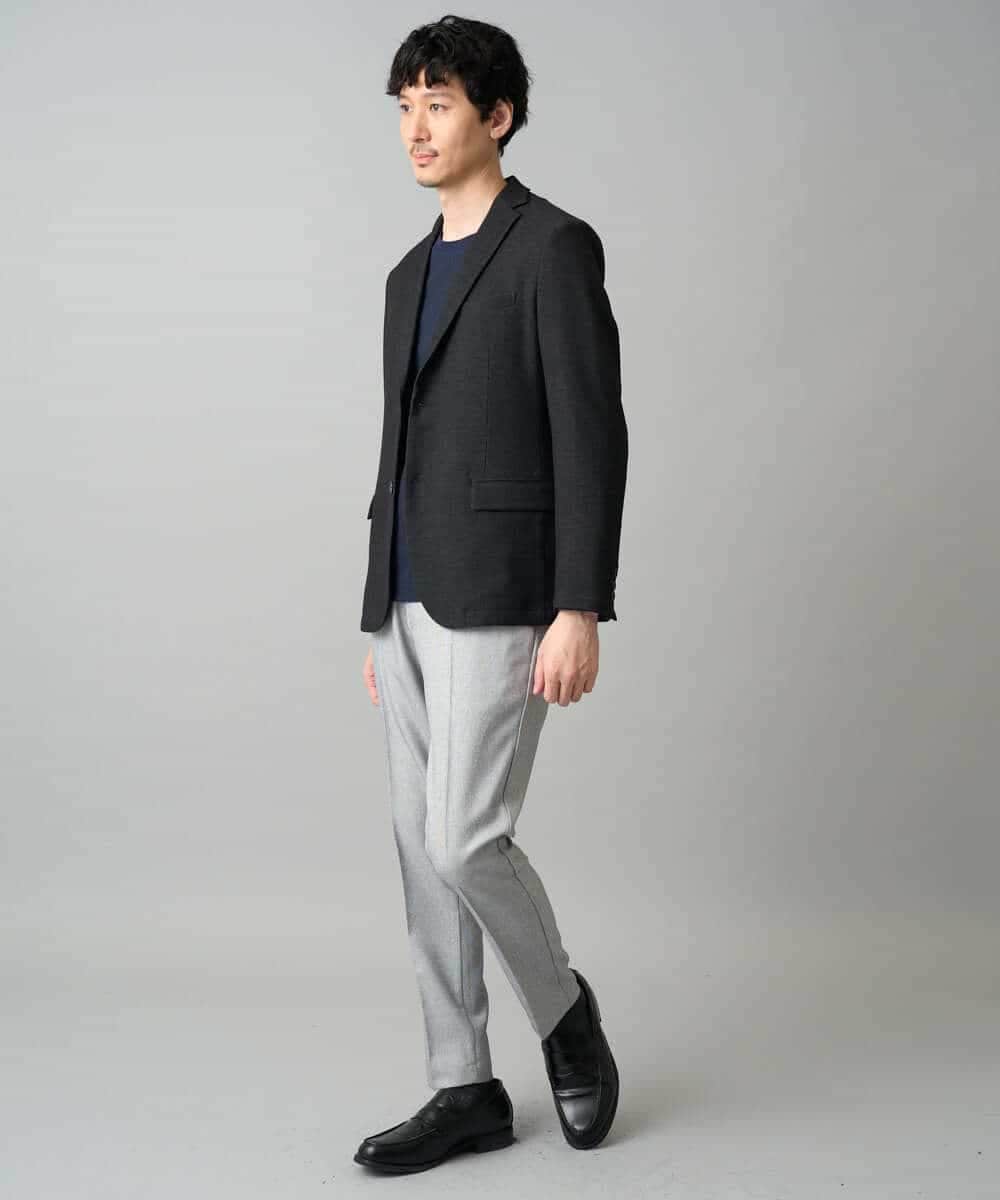 KHKED72049 a.v.v MEN(アー・ヴェ・ヴェ) 【スマート/イージーケア/洗濯機で洗える/毛玉になりにくい】オーバルジャガード ホワイト