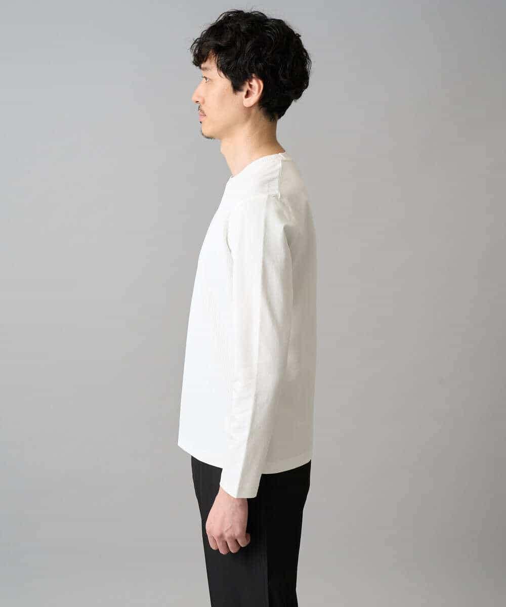 KHKED72049 a.v.v MEN(アー・ヴェ・ヴェ) 【スマート/イージーケア/洗濯機で洗える/毛玉になりにくい】オーバルジャガード ホワイト