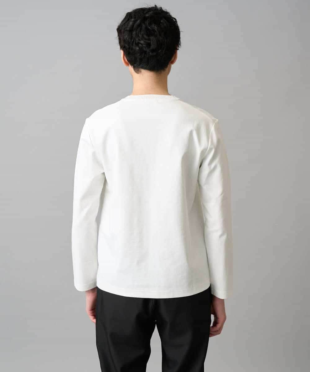 KHKED72049 a.v.v MEN(アー・ヴェ・ヴェ) 【スマート/イージーケア/洗濯機で洗える/毛玉になりにくい】オーバルジャガード ホワイト