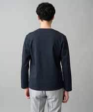 KHKED72049 a.v.v MEN(アー・ヴェ・ヴェ) 【スマート/イージーケア/洗濯機で洗える/毛玉になりにくい】オーバルジャガード ホワイト