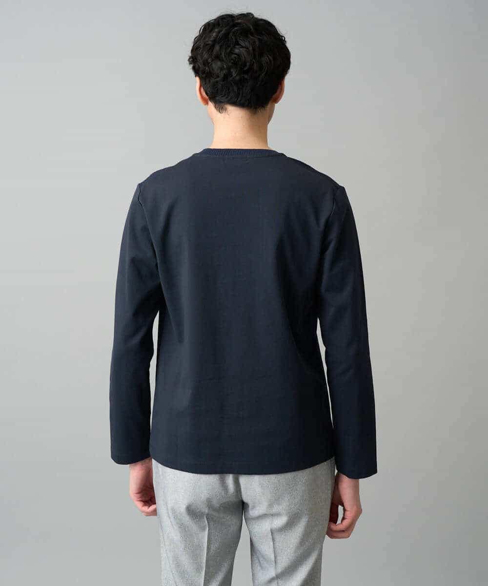 KHKED72049 a.v.v MEN(アー・ヴェ・ヴェ) 【スマート/イージーケア/洗濯機で洗える/毛玉になりにくい】オーバルジャガード ホワイト