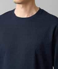 KHKED72049 a.v.v MEN(アー・ヴェ・ヴェ) 【スマート/イージーケア/洗濯機で洗える/毛玉になりにくい】オーバルジャガード ホワイト