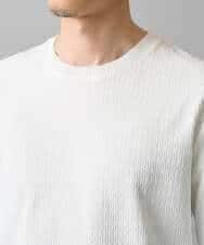 KHKED72049 a.v.v MEN(アー・ヴェ・ヴェ) 【スマート/イージーケア/洗濯機で洗える/毛玉になりにくい】オーバルジャガード ホワイト