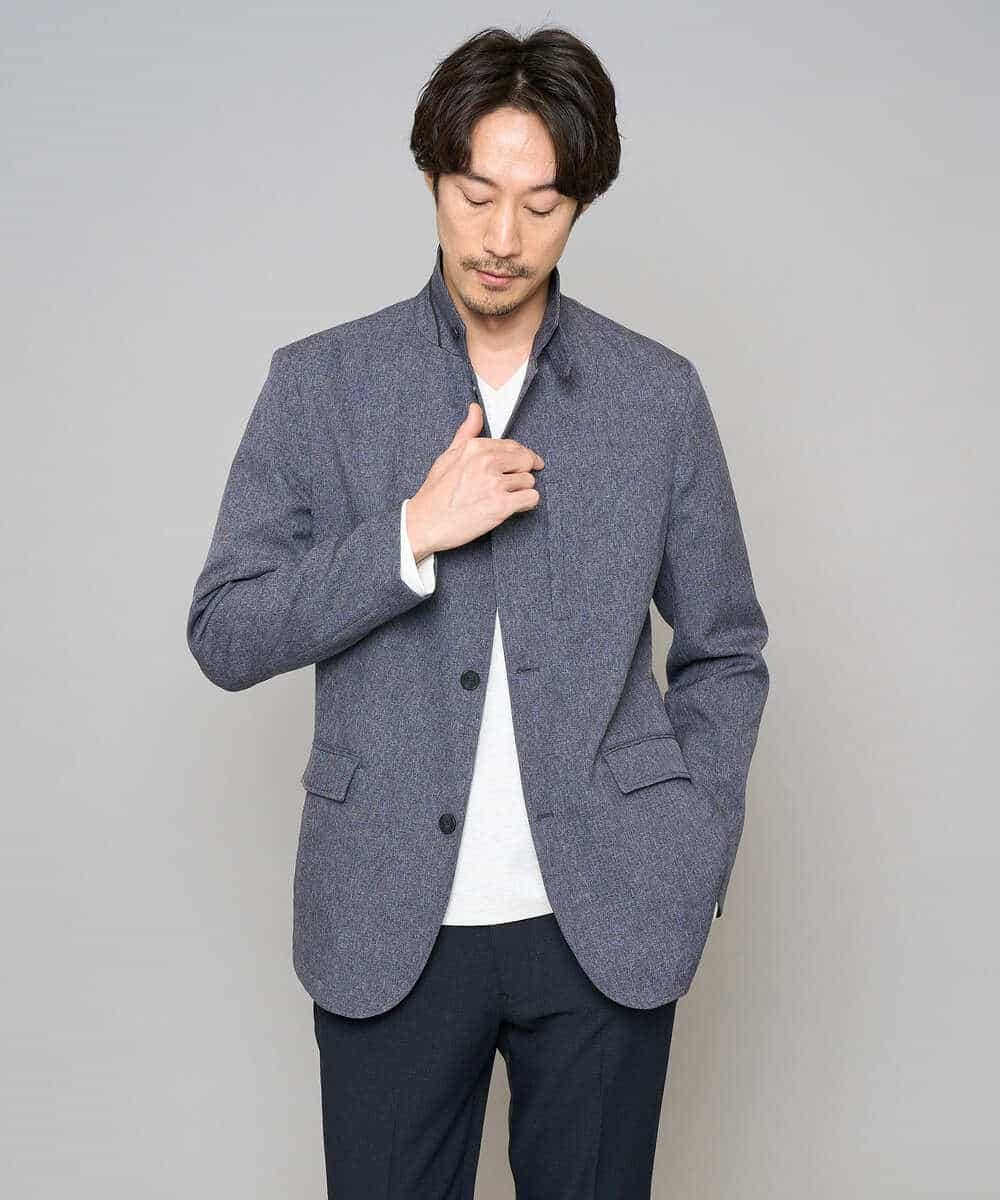 KHKED73049 a.v.v MEN(アー・ヴェ・ヴェ) 【スマート/イージーケア/洗濯機で洗える/毛玉になりにくい】アゼダブルフェイスVネックスマートTシャツ ライトグレー