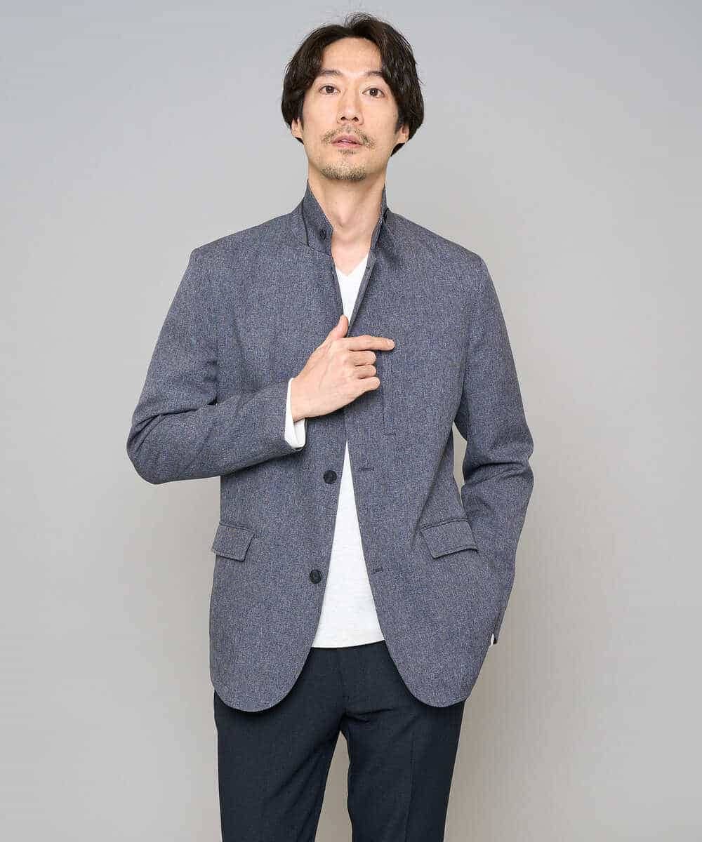 KHKED73049 a.v.v MEN(アー・ヴェ・ヴェ) 【スマート/イージーケア/洗濯機で洗える/毛玉になりにくい】アゼダブルフェイスVネックスマートTシャツ ライトグレー