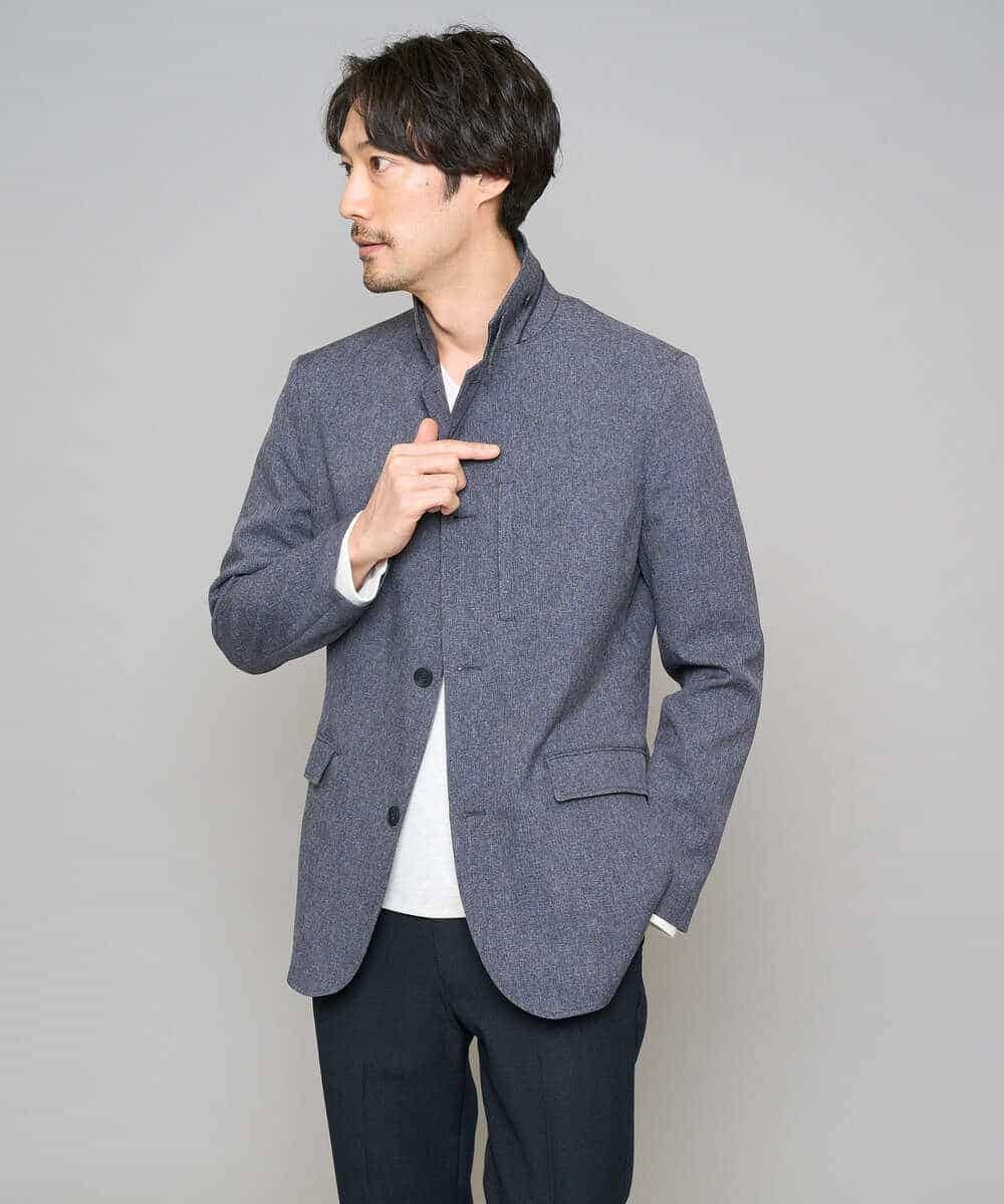 KHKED73049 a.v.v MEN(アー・ヴェ・ヴェ) 【スマート/イージーケア/洗濯機で洗える/毛玉になりにくい】アゼダブルフェイスVネックスマートTシャツ ライトグレー