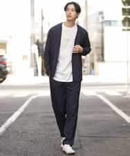 KHKEP05029 a.v.v MEN(アー・ヴェ・ヴェ) レイヤードミニロゴロングTシャツ ホワイト