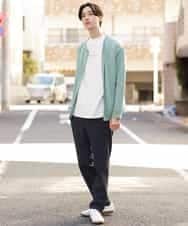 KHKEP05029 a.v.v MEN(アー・ヴェ・ヴェ) レイヤードミニロゴロングTシャツ ホワイト