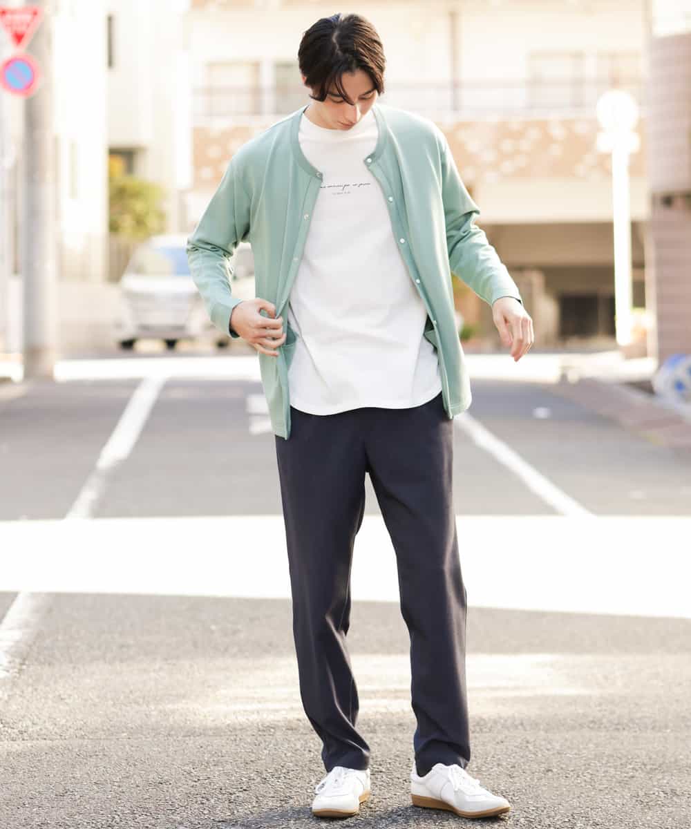 KHKEP05029 a.v.v MEN(アー・ヴェ・ヴェ) レイヤードミニロゴロングTシャツ ホワイト