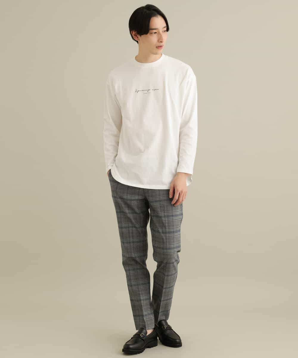 KHKEP05029 a.v.v MEN(アー・ヴェ・ヴェ) レイヤードミニロゴロングTシャツ ホワイト