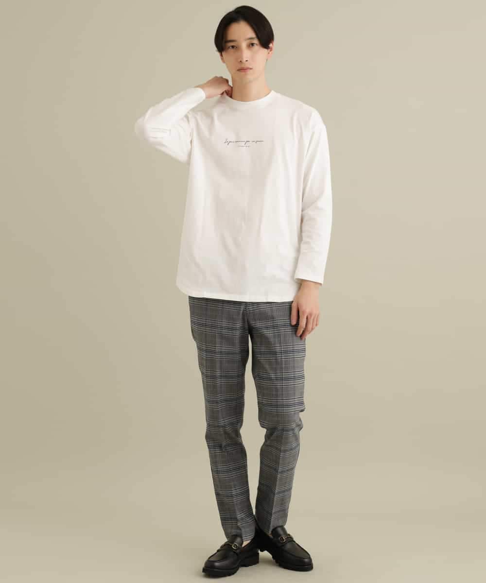 KHKEP05029 a.v.v MEN(アー・ヴェ・ヴェ) レイヤードミニロゴロングTシャツ ホワイト