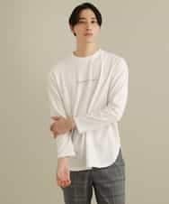 KHKEP05029 a.v.v MEN(アー・ヴェ・ヴェ) レイヤードミニロゴロングTシャツ ホワイト