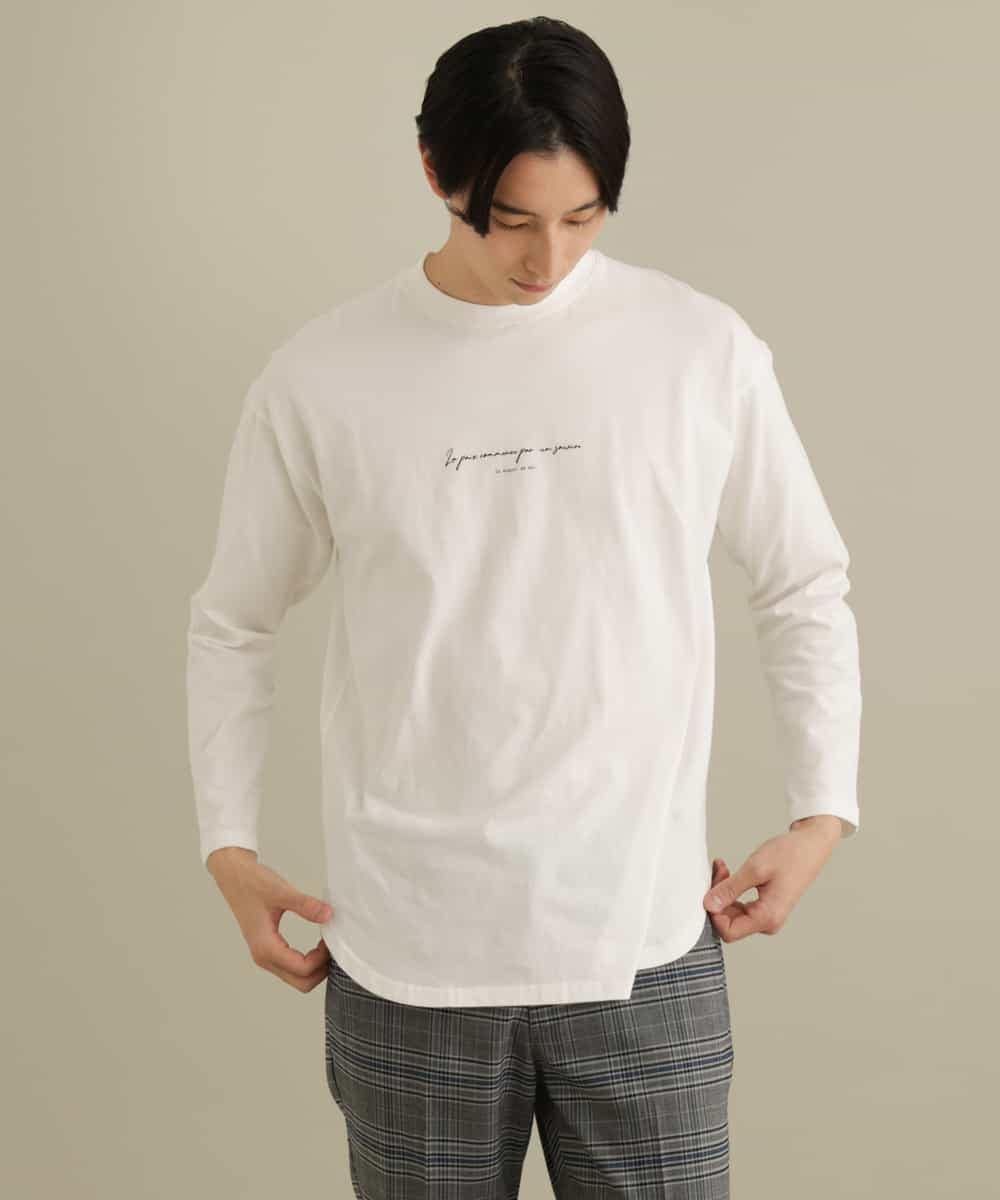 KHKEP05029 a.v.v MEN(アー・ヴェ・ヴェ) レイヤードミニロゴロングTシャツ ホワイト