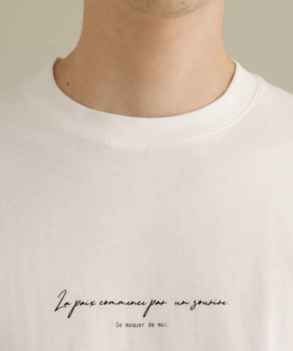 KHKEP05029 a.v.v MEN(アー・ヴェ・ヴェ) レイヤードミニロゴロングTシャツ ホワイト