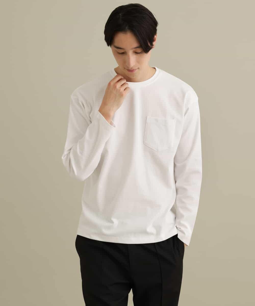KHKEP07029 a.v.v MEN(アー・ヴェ・ヴェ) ポンチワイドシルエットカットソー[WEB限定サイズ] ホワイト