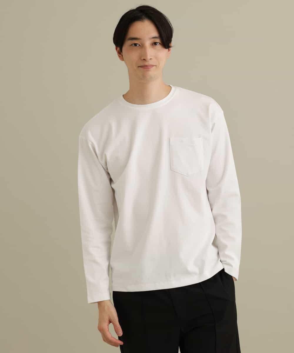 KHKEP07029 a.v.v MEN(アー・ヴェ・ヴェ) ポンチワイドシルエットカットソー[WEB限定サイズ] ホワイト