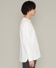 KHKES05034 a.v.v MEN(アー・ヴェ・ヴェ) レイヤードミニロゴロングTシャツ ホワイト