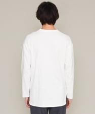 KHKES05034 a.v.v MEN(アー・ヴェ・ヴェ) レイヤードミニロゴロングTシャツ ホワイト