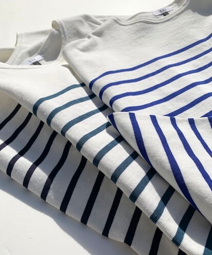 KHKES06044 a.v.v MEN ボーダーワイドシルエットカットソー(長袖）