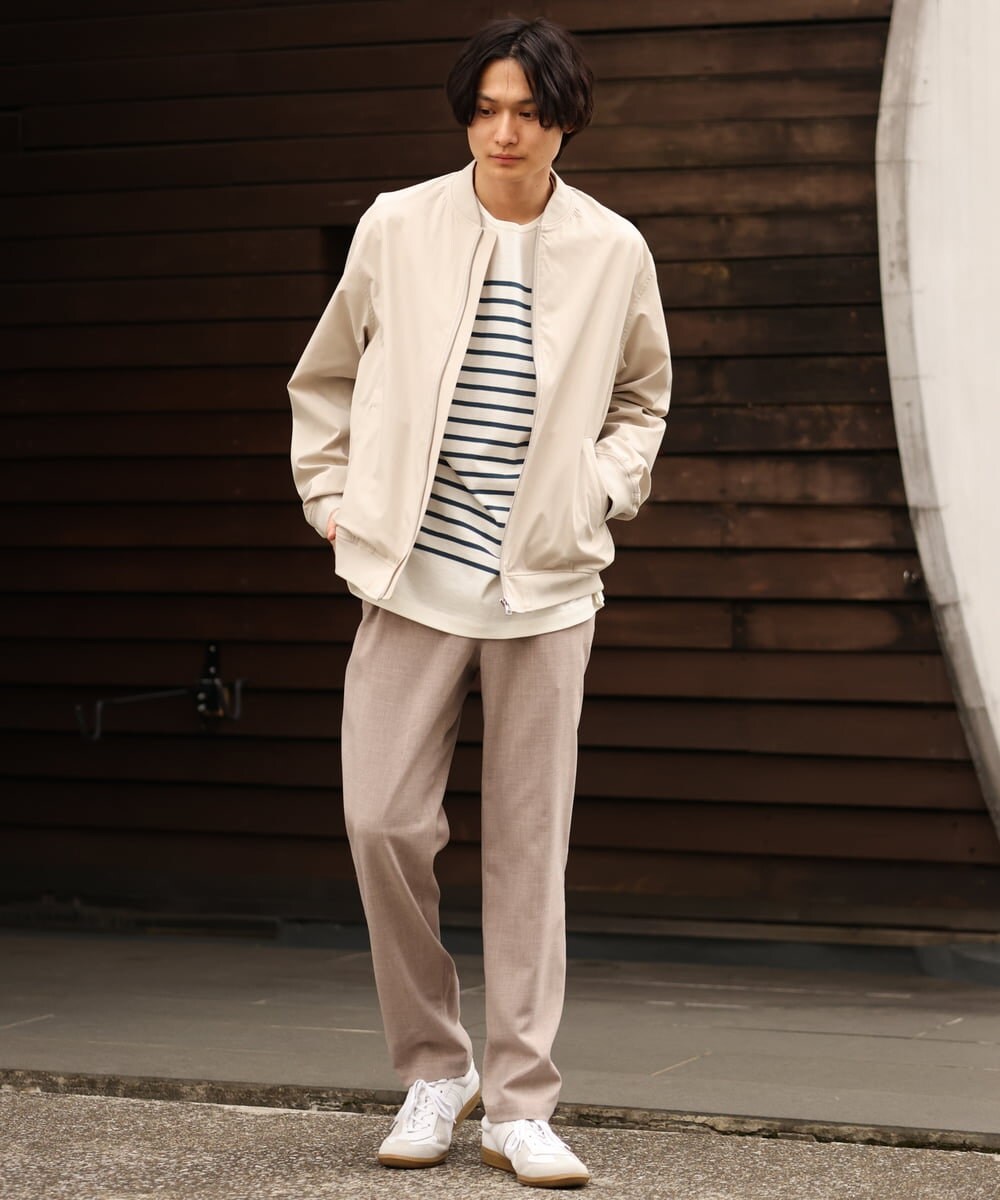 KHKES06044 a.v.v MEN(アー・ヴェ・ヴェ) ボーダーワイドシルエットカットソー(長袖） ブルー