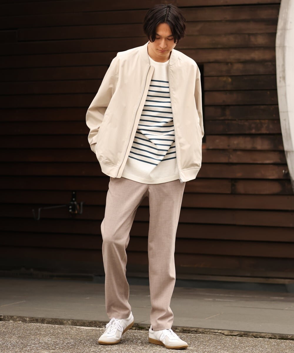 KHKES06044 a.v.v MEN(アー・ヴェ・ヴェ) ボーダーワイドシルエットカットソー(長袖） ブルー