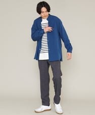 KHKES06044 a.v.v MEN(アー・ヴェ・ヴェ) ボーダーワイドシルエットカットソー(長袖） ブルー