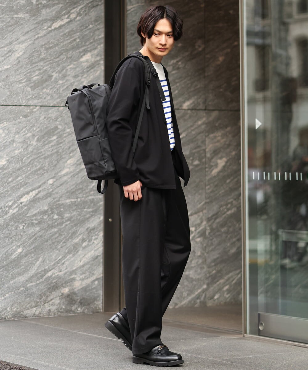 KHKES06044 a.v.v MEN(アー・ヴェ・ヴェ) ボーダーワイドシルエットカットソー(長袖） ブルー